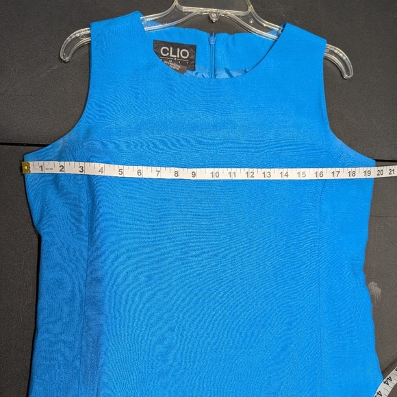 Clio 2 Piece Stylish Blue Striped Women's Button Down Coat And Dress Set Size 14 - Picture 13 of 16